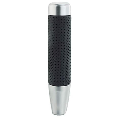 7" Long Weighted Gear Shifter Knob Leather Covered Alloy Car Stick Shift Lever Handle Fit Most Manual Vehicles, Silver - color: Silver