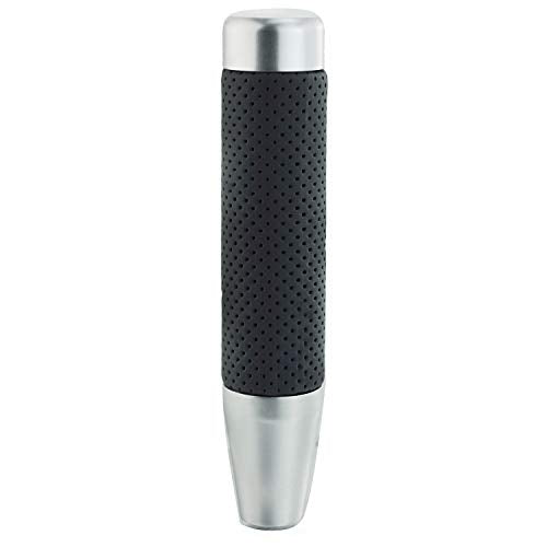 7" Long Weighted Gear Shifter Knob Leather Covered Alloy Car Stick Shift Lever Handle Fit Most Manual Vehicles, Silver - color: Silver