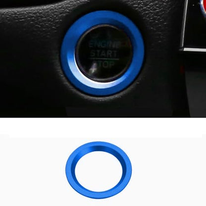 4pcs Aluminum Interior Console Trim Compatible with Honda CRV CR-V 2017 2018 2019 2020 2021 AC Air Conditioning Knob Start Stop Button Navigation Volume Knob Cover Trim (4Pcs Blue) - color: Blue