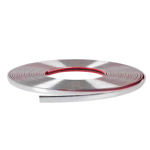 Automotive Chrome Trim Molding, 0.25 inch Wide DIY Moulding Trim Strip Line Decoration for Car or Truck Door Window Side Scratchproof (16.4 ft, Silver) - color: Silver, size: Width 6mm/0.25 inches