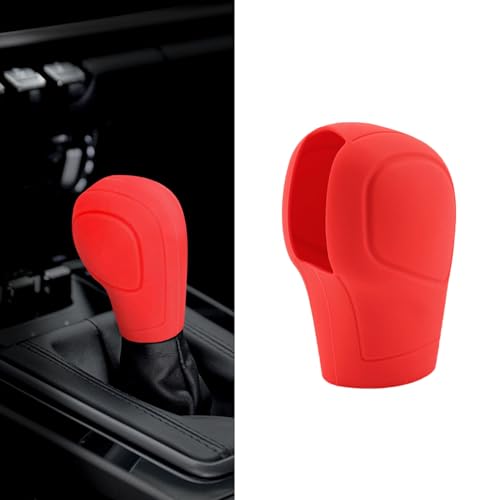 Car Gear Shift Knob Cover, Gear Shift Knob Cover Car Protect Accessories, Car Shift Protector Cover Protector, Silicone Automatic Gear Shift Knob Cover Universal for Most Cars - color: K1 Red