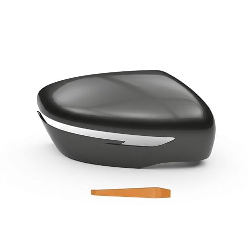 Passenger Right Side Mirror Cover Cap Compatible with Nissan Rogue 2014-2019 | Graphite Metallic Dark Gray (Color Code: KAD) | Direct Replacement Door Wing Mirror Housing Shell - NOT for Sport - color: Dark Gray, size: Right Passenger Side