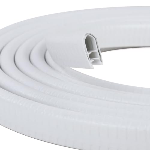 Rubber Edge Trim, U Channel Edge Trim with Metal Clips Edge Guard Protector, PVC Rubber Seal Strip for Sheet Metal, Car Doors, Hatches, Table Corners, Fit 3/64" to 1/4"(1.2mm-6.4mm), 120Ft, White - color: White, size: 120 Feet