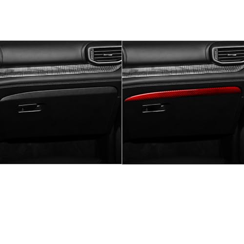 Real Red Carbon Fiber Car Co-Pilot Glove Box Upper Panel Soft Strip Sticker Auto Interior Trim Compatible with Ford Explorer(U625) XLT/Limited/ST/Platinum/Platinum Hybrid 2020 2021 2022 2023 - color: Co-pilot Dash Strip Trim