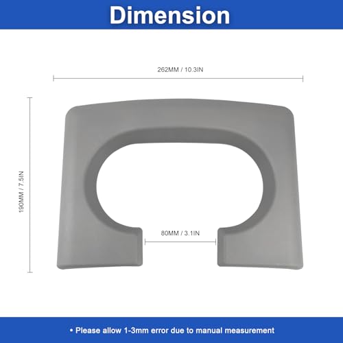 Center Console Cover Cup Holder Armrest Replacement Pad Compatible with Ford F150 2004-2014 Grey(Hard Plastic NOT Padded) - color: Grey, size: <2004-2014>