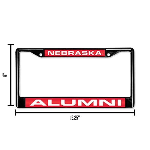 NCAA Rico Industries Black Laser Cut Chrome Frame 12" x 6" Black Laser Cut Chrome Frame - Car/Truck/SUV Automobile Accessory - color: Alumni