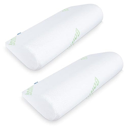 COOLBEBE Cervical Neck Pillows 2PCS, Memory Foam Neck Roll Pillows for Sleeping, Ergonomic Bolster Pillow for Bed, Sofa, Car Seat, Spine Support for Back Sleepers (2 Pack)