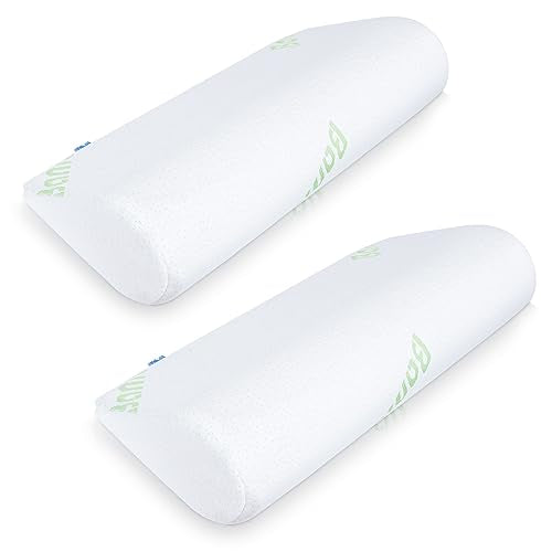 COOLBEBE Cervical Neck Pillows 2PCS, Memory Foam Neck Roll Pillows for Sleeping, Ergonomic Bolster Pillow for Bed, Sofa, Car Seat, Spine Support for Back Sleepers (2 Pack)
