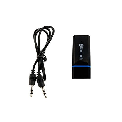 USB Bluetooth Adapter, Bluetooth USB Audio Receiver Wireless Adapter for Home/Car Stereo System, Portable Speakers with AUX in & 3.5mm Cable (Black) - color: Black