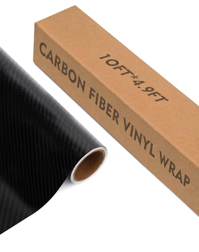 10ft x 4.9ft 3D Carbon Fiber Black Car Vinyl Wrap Roll, Durable Easy Application Automotive Wrapping Film for Car Body Protection (Carbon Fiber Black) - color: Carbon Fiber Black, size: 10ft x 4.9ft