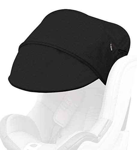 Manito Sun Shade Extender/Auxiliary Canopy for Car Seat (Black) - color: Black