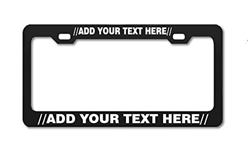 Stainless Steel Customizable License Plate Frame Automobile Auto Tag (Black-Engraved, 1-Frame) - color: Black-Engraved