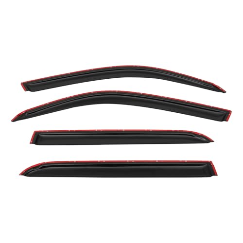 Window Visor Compatible with 2001-2007 Toyota Sequoia, Slim Style Acrylic Smoke Tinted 4PCS Sun Rain Shade Guard Wind Vent Air Deflector by IKON MOTORSPORTS, 2002 2003 2004 2005 2006