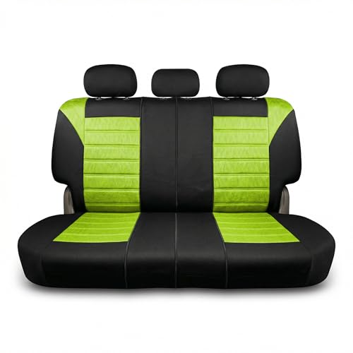 FH Group Automotive Car Seat Covers Rear Set Premium 3D Air Mesh Seat Covers, Airbag Compatible and Split Bench Cover Universal Fit Interior Accessories for Cars Trucks and SUVs - Green - color: Green, size: Rear Set