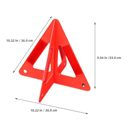 SOLUSTRE 3pcs Reflective Triangle Emergency Warning Signs for Cars Portable Roadside Safety Reflectors Highly Visible Design for Nighttime Use Convenient Storage for Car Trunks