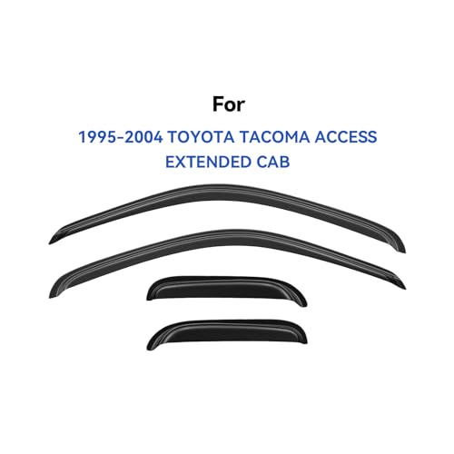 Window Visors Rain Guards Shield for 1995-2004 Toyota Tacoma Access Cab, Out-Channel Window Vent Wind Deflectors Visors Shades for 95-04 Tacoma Extended Cab - size: 1995-2004 Toyota Tacoma Access