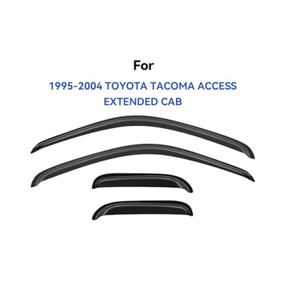 Window Visors Rain Guards Shield for 1995-2004 Toyota Tacoma Access Cab, Out-Channel Window Vent Wind Deflectors Visors Shades for 95-04 Tacoma Extended Cab - size: 1995-2004 Toyota Tacoma Access