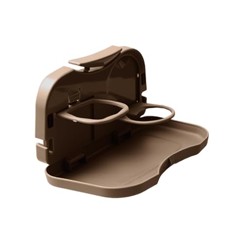 Car Cup Holder Tray, Foldable Detachable Car Headrest Backseat Organizer, Multifunctional Adjustable Food Table Tray, Universal Auto Travel Accessories for Most Cars/Trucks/SUVs (Beige) - color: Beige