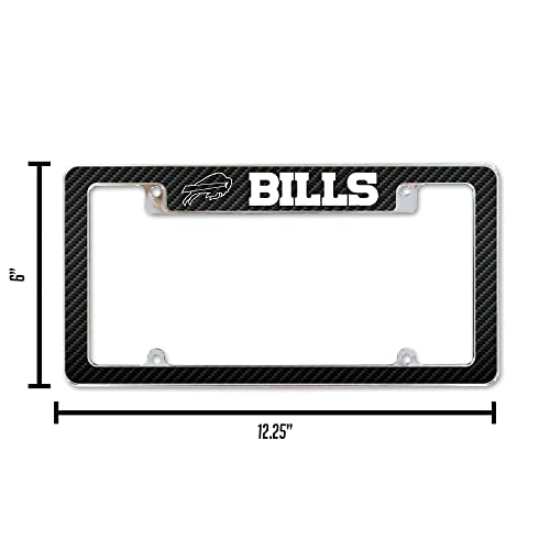 Rico Industries NFL Football Black 12" x 6" Chrome All Over Automotive License Plate Frame for Car/Truck/SUV