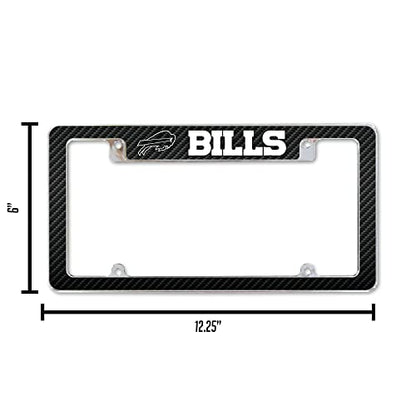 Rico Industries NFL Football Black 12" x 6" Chrome All Over Automotive License Plate Frame for Car/Truck/SUV