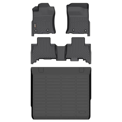 Binmotor-Floor Mats & Cargo Liner for Toyota 4Runner 2013-2024 (Only for 5 Seats), TPE Custom All Weather Car Mats Cargo Trunk Mat for Toyota 4Runner Accessories - style: 8) Car Mats for Toyota 4Runner (2013-2024) only for 5 seat