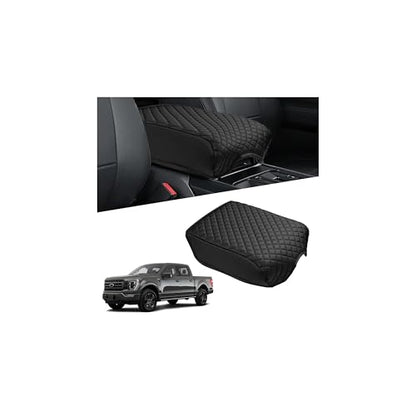 Shademax Center Console Cover for Ford F150 2021-2025 2026 Accessories, F150 Armrest Cover Bucket Seat Console Arm Rest Cushion Pad Leather Middle Console Armrest Lids Protector (Bucket Seat Only) - size: for 2021-2026 Ford F150 Bucket Seat Console