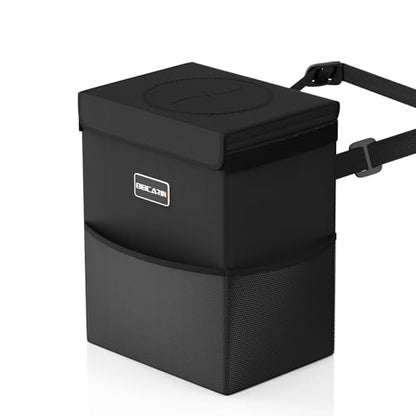 Beicarin Car Trash Can with Lid - Trash Bag Hanging with Storage Pockets Leak-Proof Organizer Collapsible and Portable Waterproof Garbage Bin, 2.2 Gallons Multipurpose Trash Bin for Car - size: 2.2 Gal