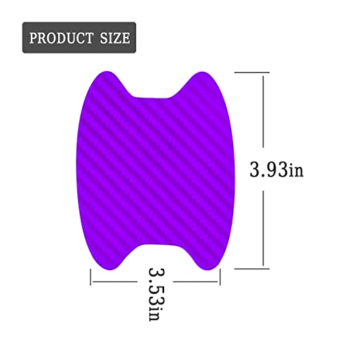 4PCS Carbon Fiber Door Handle Cup Stickers, Auto Scratch Protective Film, Non-Marking Bowl Protector, Paint Cover Guard Universal for Most Cars, SUV, Van (Purple) - color: Purple/4PCS