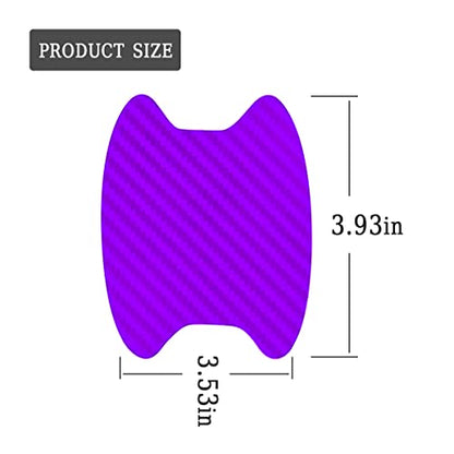 4PCS Carbon Fiber Door Handle Cup Stickers, Auto Scratch Protective Film, Non-Marking Bowl Protector, Paint Cover Guard Universal for Most Cars, SUV, Van (Purple) - color: Purple/4PCS