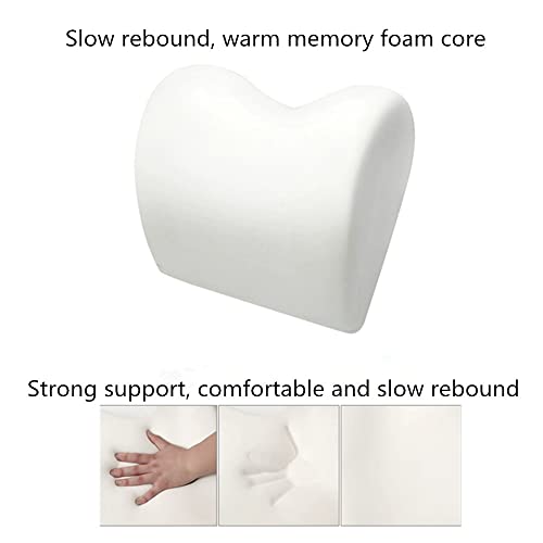 Memory Foam PU Leather Lumbar Pillow - Car Middle/Lower Back Support Pillow - Suitable for Car Seats, Office Chairs, Recliners, etc. (Black) - color: Black