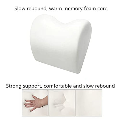Memory Foam PU Leather Lumbar Pillow - Car Middle/Lower Back Support Pillow - Suitable for Car Seats, Office Chairs, Recliners, etc. (Black) - color: Black