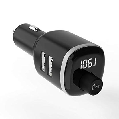 Scosche BTFM4-SP1 BTFREQ Universal Bluetooth Handsfree Car Kit with FM Transmitter and Dual USB Ports, Black