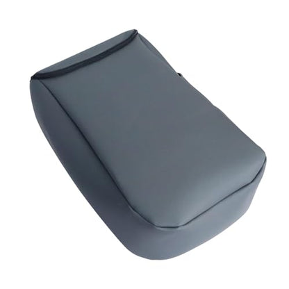 Leather Console Jump Seat Armrest Cover Dark Gray with Dipper Desgin Compatible with Chevy Silverado Tahoe Avalanche GMC Yukon Sierra 2007 2008 2009 2010 2011 2012 2013 2014 - color: Dark Gray