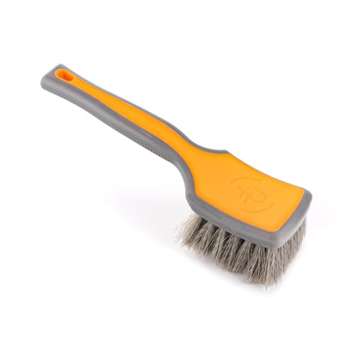 Detail Factory - ProGrip Tire Brush - Ergonomic ProGrip Handle, Stiff Synthetic Bristles, Ergonomic Design, Efficient Tire Brushes for Cleaning Tires - Solar Flare - color: Orange, size: Standard