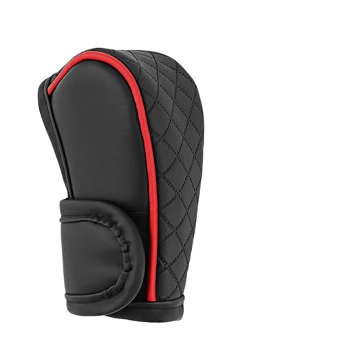 Car Gear Shift Cover, Leather Gear Shift Knob Cover, Diamond Quilted Design, Stick Shifter Knob Protector Anti-Scratch Non-Slip, for Truck Cars SUVs Auto Interior Accessories (Black & Red) - color: Black & Red, size: 1 PC