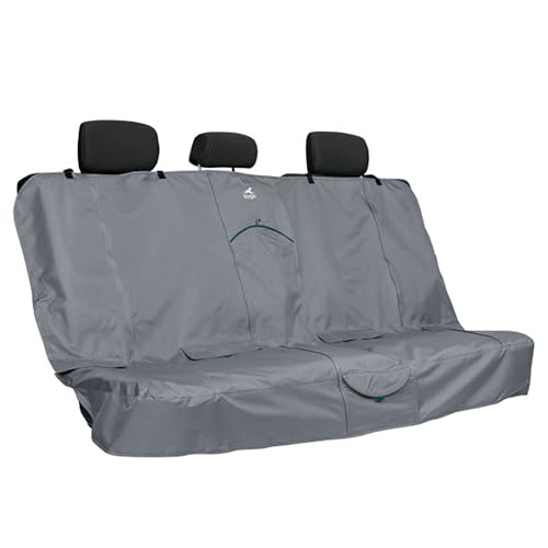 Kurgo Wander Bench Seat Cover, Dog Car Seat Protector, Waterproof & Stain-Resistant, Secure Fit, Charcoal Grey - color: Charcoal Grey, size: 55" Wide, style: Bench Seat Cover