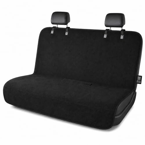 ZIMABLUE Waterproof Towel Rear Seat Cover for Cars, SUVs, Trucks & Sedans, Heavy Duty Sweat Towel Back Seat Protector for Post-Gym, Beach, Dogs & Kids, Machine Washable, Non-Slip, Black, 55" x 59" - color: Black, size: 1 Pack Back Seat