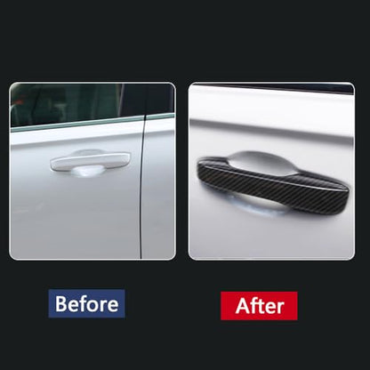 Car Accessories Exterior Door Handle Cover Trim Without Smart Holes Compatible with Honda CR-V CRV 2023 2024 2025 2026 (Carbon Fiber Style) 4PCS ABS - color: Carbon Fiber Style