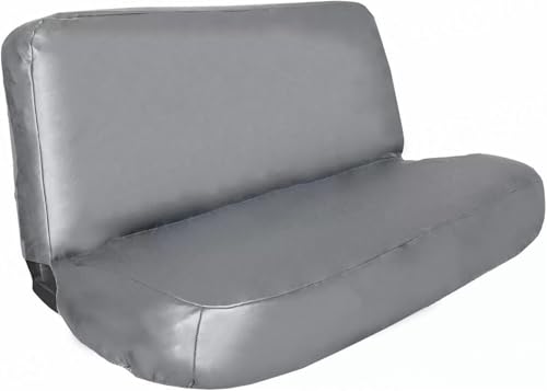 Universal Full Size Bench Truck Seat Cover Gray Fits for Dodge, Ford, Chevy(PU Leather - color: Gray