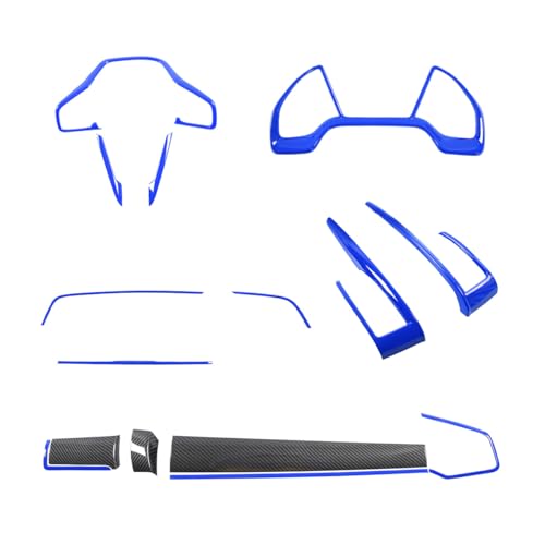 YINGTUU for Honda Civic Accessories 10th 2016-2021 Car Interiors Cover Instrument Panel Decorative Center Console Moulding Trim Air Outlet Automotive Steering Wheel 15Pcs Blue - color: 15 Pcs Set-Blue