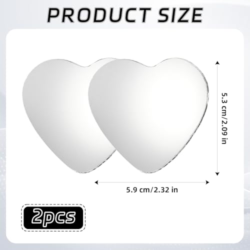 2 PCS Blind Spot Mirrors, Heart Shaped Rear View Mirrors, 360 Degree Adjustable, HD Glass Rearview Mirror Accessories, Wide Angle Convex Rear View Mirror for Trucks, Sedans, SUV, RV