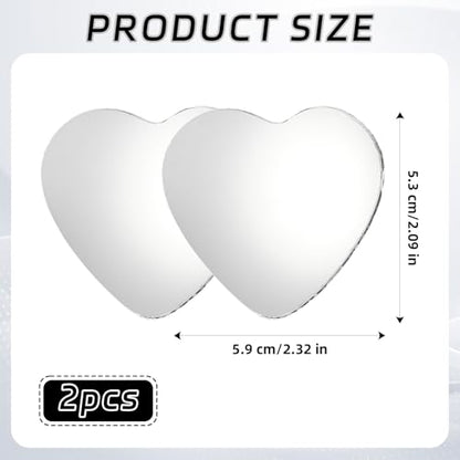 2 PCS Blind Spot Mirrors, Heart Shaped Rear View Mirrors, 360 Degree Adjustable, HD Glass Rearview Mirror Accessories, Wide Angle Convex Rear View Mirror for Trucks, Sedans, SUV, RV
