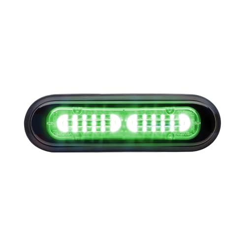 Whelen T-Series Solo 12-LED Green Warning Light – High-Intensity Linear Optics, Ultra-Slim Surface Mount, 69 Flash Patterns, DVI Nighttime Visibility, Fully Waterproof & Vibration Resistant - color: Green