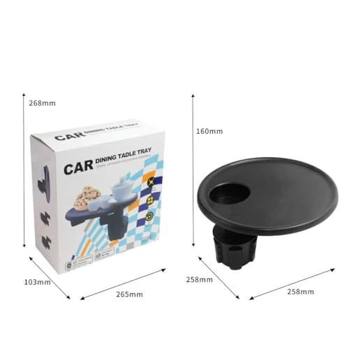 Car Cup Holder Tray, Cup Holder Table Expander for Car - Secure & 360°Adjustable Swivel arm, 9.84" Table, Car Tray fit for Cup Holders 2.56"-3.7" dm Wide