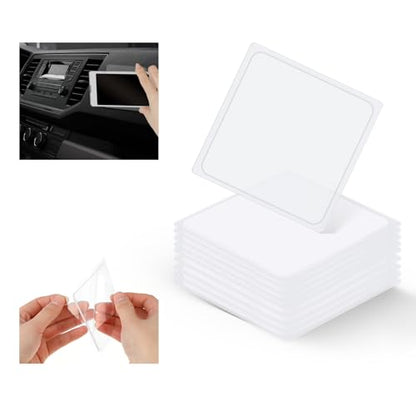 10Pcs Sticky Gel Pads Double Sided Adhesive Pads Removable Traceless Gripping Pad Anti-Slip Double Sided Gripping Pads Washable Reusable Anti Slip Pad for Car Dashboard Office Home(Transparent)