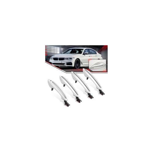 4Pcs Exterior Pearl White Door Handle,Front Rear Left Right, Compatible with BMW 535i 550i 520i 528i 640i 740Li - White,4Pcs (Replaces 51217231931 51217231933 51217231934) - color: Pearl White, size: 4 Pieces
