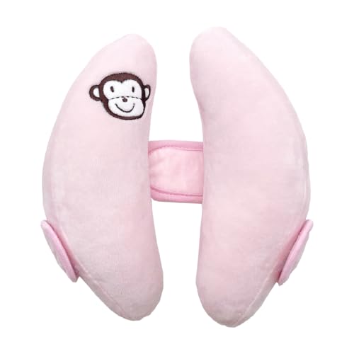 Adjustable Head Neck Pillow for Infant Car Seat, Portable Baby Travel Pillow for Stroller, Banana Shape Headrest Support Pillow, Comfortble Toddler Neck Pillow for Pushchair,Swing, Light Pink - color: Light Pink