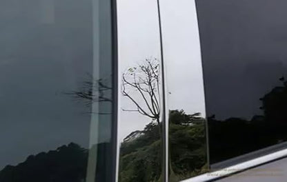 Car Accessories Fit for Nissan Rogue 2021-2025 Stainless Steel Silver Exterior Window Frame Center Pillar Cover Trim 6PCS Set