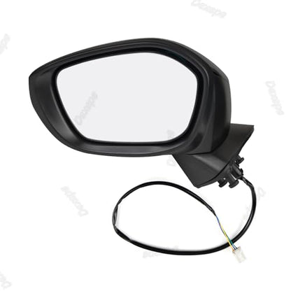 Driver Side Mirror Assembly Compatible with Honda Civic 2022-2025 Non-heated Power Adjustable Glass Manual Folding Replace 76258T20A01 HO1320350 Black (3Pin Left) - style: 3pin Left