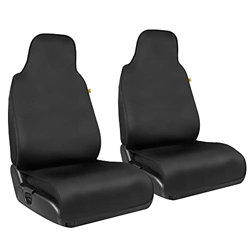 CAT® Waterproof Car Seat Covers for Front Seats, 2 Pack with Black Trim – Durable Neoprene Seat Covers for Cars, Universal Fit for Most Cars Trucks SUV, Ideal Seat Protector for Vehicle Car Seats - color: Black with Black Trim, size: 2 Piece Set